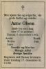Arne Olsen, dødsannonce 1992