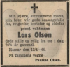 Lars Olsen, dødsannonce 1944
