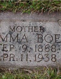 Emma Ingeborg Boe, gravsten